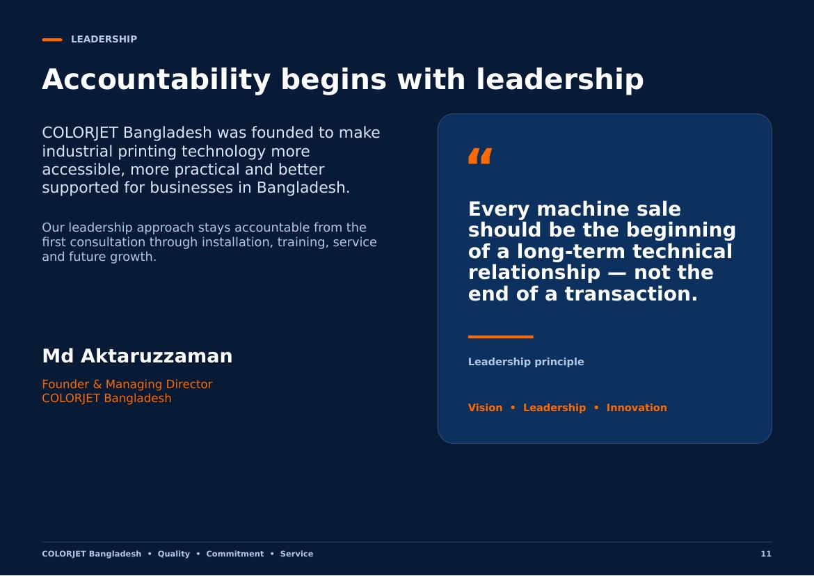 COLORJET Bangladesh Business Profile 2026 — page 11, Leadership
